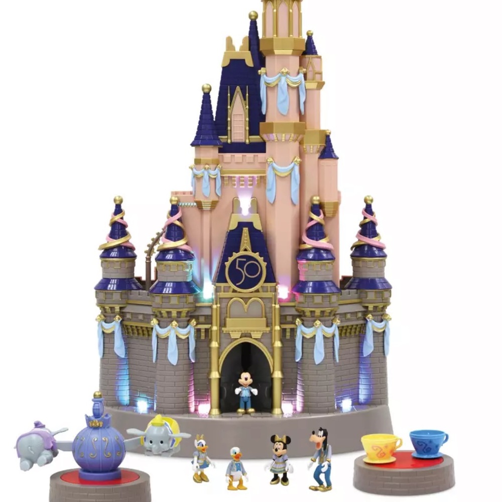 DISNEY Cinderella Castle Light Up Play Set Walt Disney World 50th Annive…